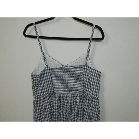 MODCLOTH Dress Navy Gingham Quite Clearly Charismatic Midi Button Dress Large - Picture 6 of 10
